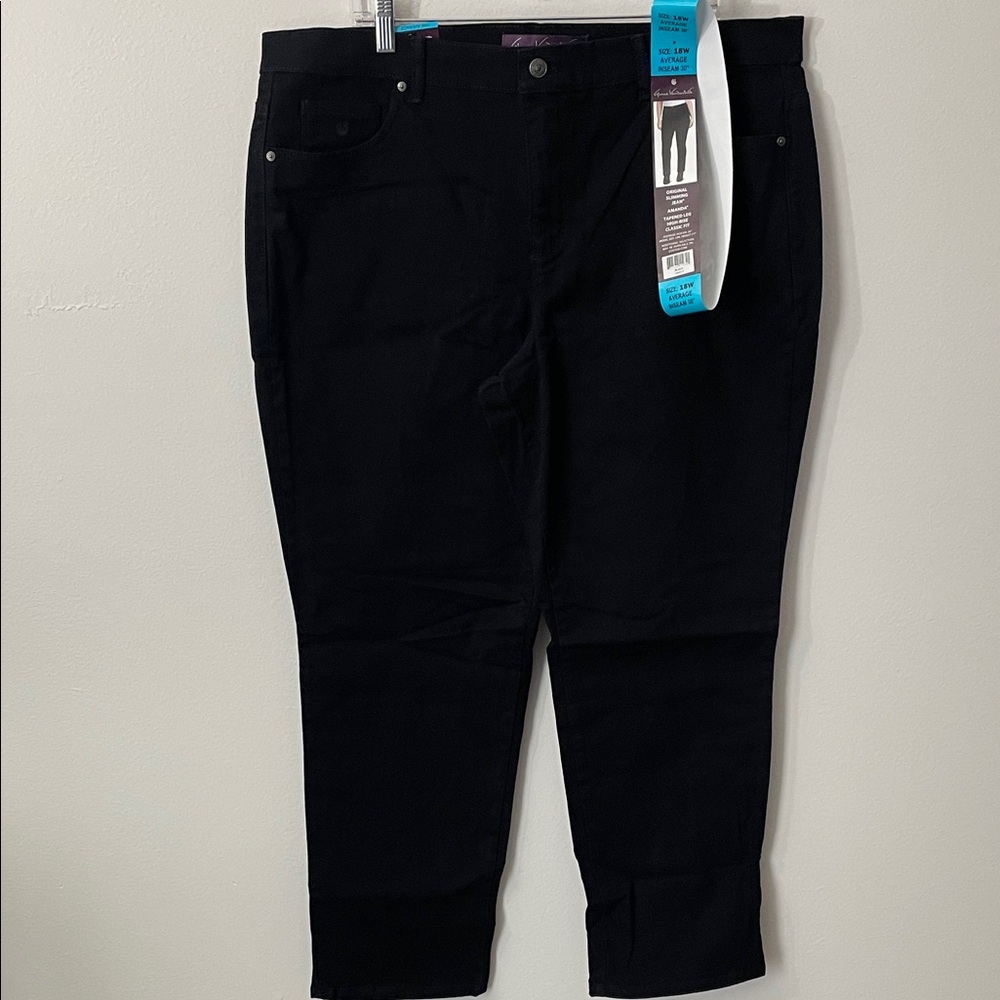 Gloria Vanderbilt Women's Amanda Classic High Rise Tapered Jean Blac Size 18W